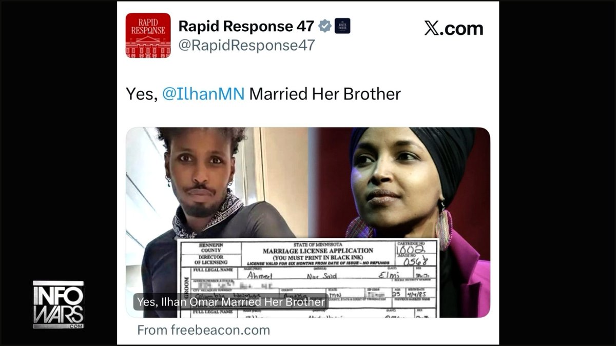 BREAKING: Trump Releases Proof That Ilhan Omar Committed Mass Immigration Fraud By Marrying Her Brother Tom Homan Says That They Are Investigating Whether Or Not She Can Be Immediately Deported
