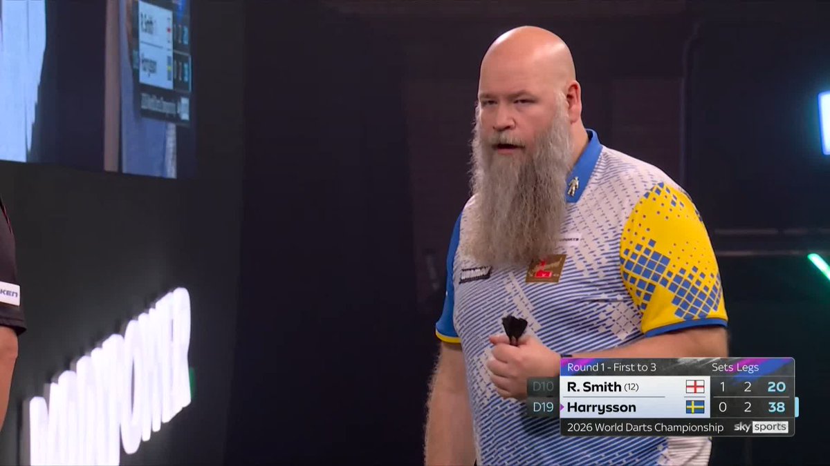 HARRYSSON BACK LEVEL! This is heating up very nicely! Ross Smith misses a dart at tops to double his lead, and the Swede capitalises to restore parity at one set apiece! 📺 #WCDarts | R1