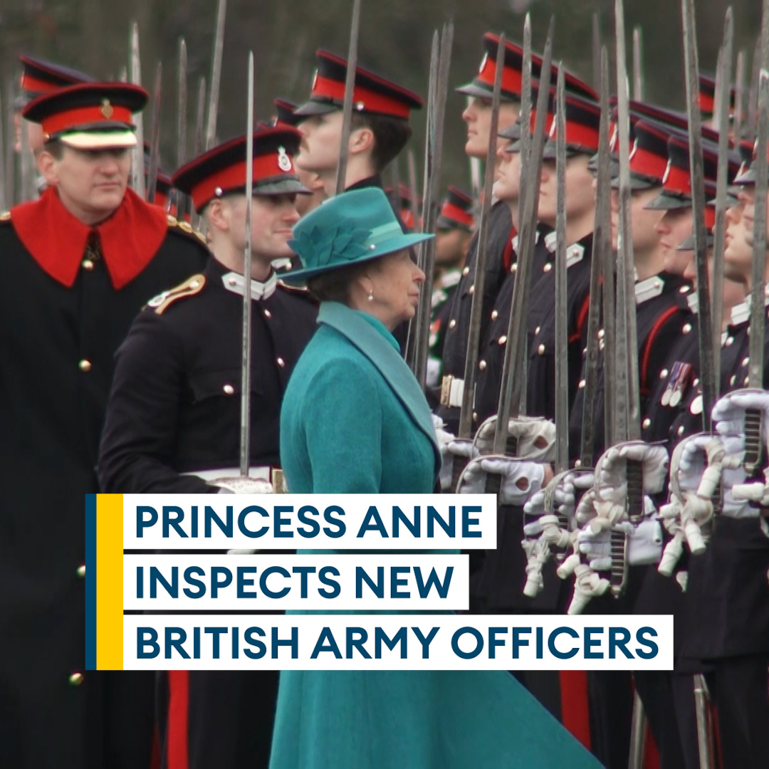 Come rain, or shine🌧️🌞 The Princess Royal represented King Charles for the inspection of the Sovereign’s Parade today and took time to speak to the newest officers in the British Army 🇬🇧 The ceremony marks the passing out of the Senior Divisions and their final parade