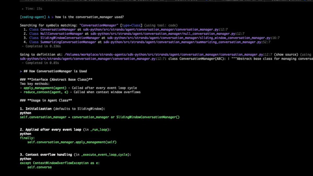 Code more intelligently in the terminal with the Language Server Protocol integration. Kiro CLI now has the same code understanding that powers the IDE. Pre-configured with 7 languages (TypeScript, Rust, Python, Go, Java, Ruby, C/C++), you can find references, navigate definitions, and get diagnostics all through natural language prompts. Just run /code init and ask. Learn more 👉