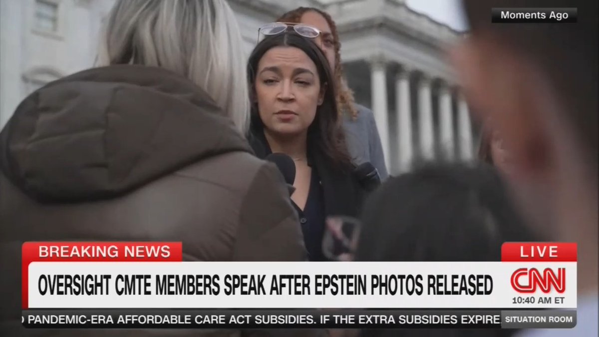 AOC: Speaker Johnson kept Republicans home for over a month so that they would not negotiate on health care. Trump and Vance, they did the same thing. They stuck their heads in the sand for the entirety of a 30 day government shutdown where we were urging them to come to a solution on extensions of premium subsidies. I just don't understand why we don't prevent a lot of people from suffering by doing a clean extension of these subsidies.