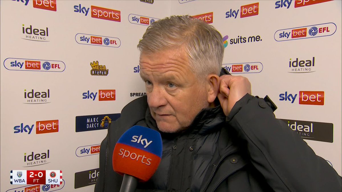 🗣️ "I thought we were MILES off it" Chris Wilder isn't happy with Sheffield United's defeat to West Brom 😬