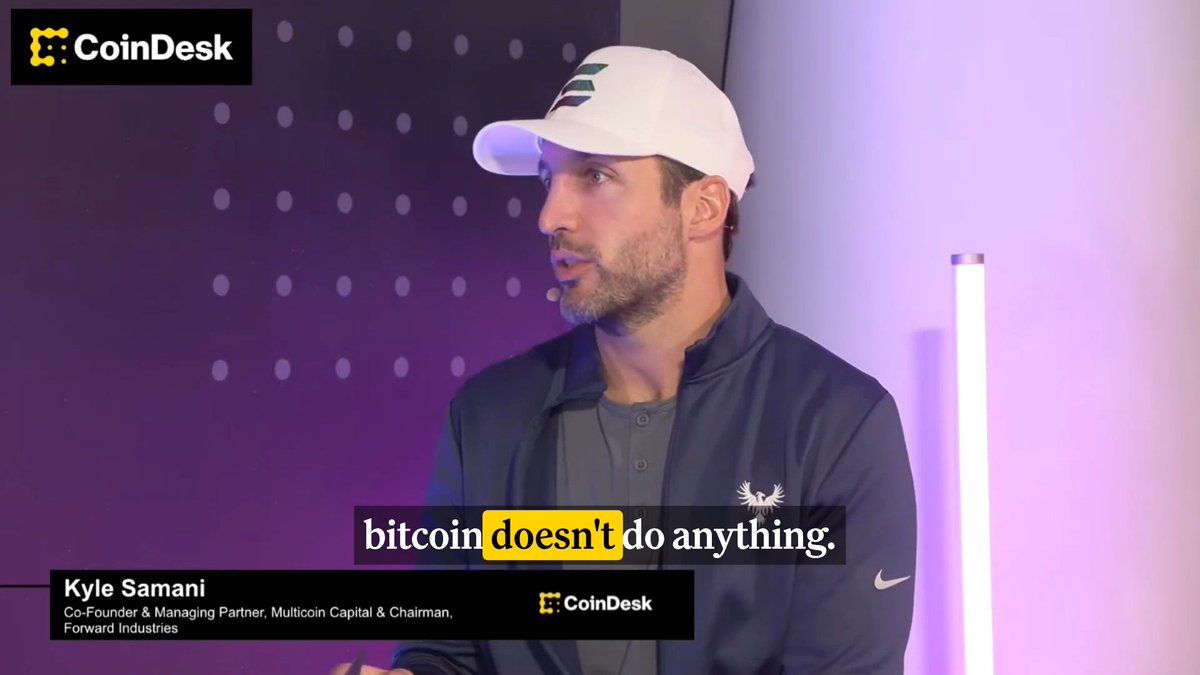 🪨 Kyle Samani breaks down where Solana succeeds and Bitcoin fails at Solana Breakpoint 🇦🇪 Abu Dhabi Dec 11-13: “Bitcoin doesn’t do anything. It’s just your pet rock… Solana is not that. Solana has this thriving ecosystem of DeFi protocols and DePIN teams.”