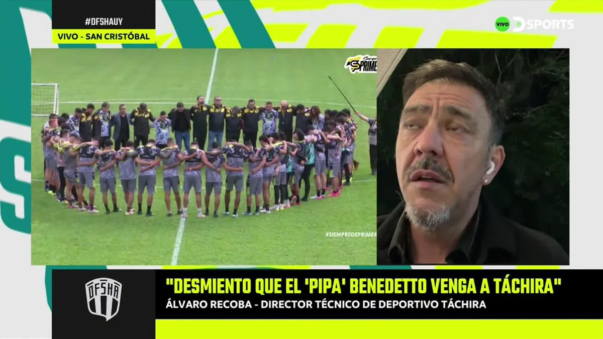 "SABÍA QUE VENÍA EL EQUIPO GRANDE DE VENEZUELA" 🟡⚫️ 🗣️ El Chino Recoba se mostró sorprendido por el nivel del plantel en su llegada a Deportivo Táchira. 🎙️ #DFSHAUY