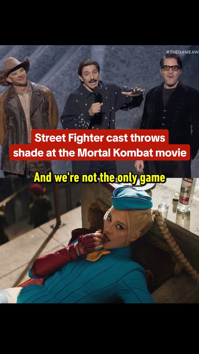 The Street Fighter cast calls out Mortal Kombat at #TheGameAwards: "They don't care about you. They only care about money, okay? We care about money AND you!"