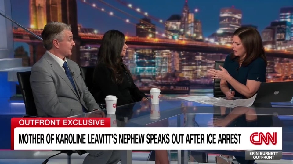 "I'm heartbroken. I'm heartbroken for my son." Bruna-Caroline Ferreira, the mother of White House Press Secretary Karoline Leavitt’s nephew, talks to @erinburnett about her worries for her child after ICE detained her for nearly a month.