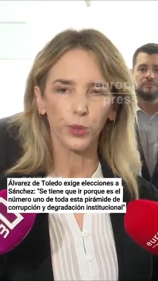 Cayetana Álvarez de Toledo (PP) exige a Pedro Sánchez que convoque elecciones y afirma que debe irse por ser "el responsable de una pirámide de corrupción y degradación institucional": "Tiene pánico a los españoles, tiene pánico a las urnas"