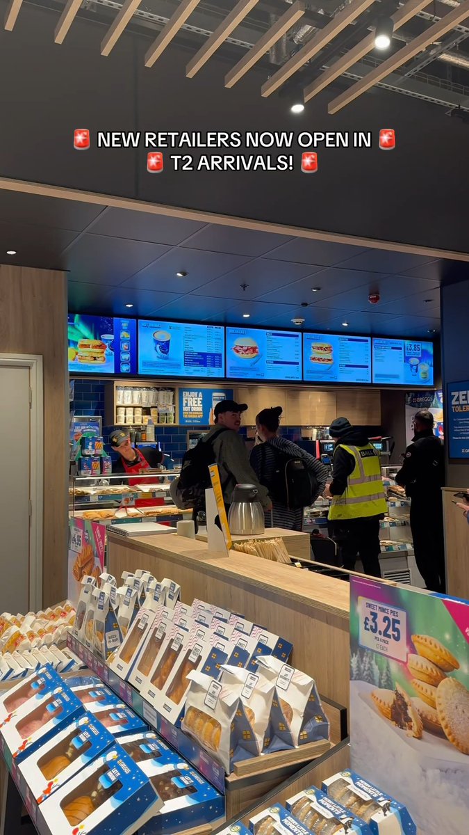 We’re excited to welcome three iconic brands to Terminal 2 Arrivals! 🎉 Costa, Greggs and WHSmith are now open adding even more choice alongside KFC, Wrapchic, Starbucks, Pret A Manger and M&S Simply Food. More openings are coming soon to our T2 Departure Lounge… keep your eyes peeled! 👀 #yournewt2 #MANTPMoment