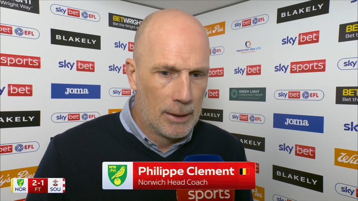 "I can only be proud about what the team has been doing" 🙌 Philippe Clement says Norwich need to 'kick on' after their win against Southampton 💪