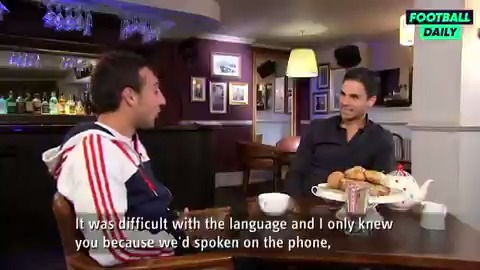 Mikel Arteta with Santi Cazorla: “When we turned up on the first day [at Arsenal], they said to me, ‘Santi doesn’t speak English, does he?’, I said ‘No’. They said, ‘But you say anything to him &amp; he laughs, he seems a good bloke!’” 🤣🇪🇸