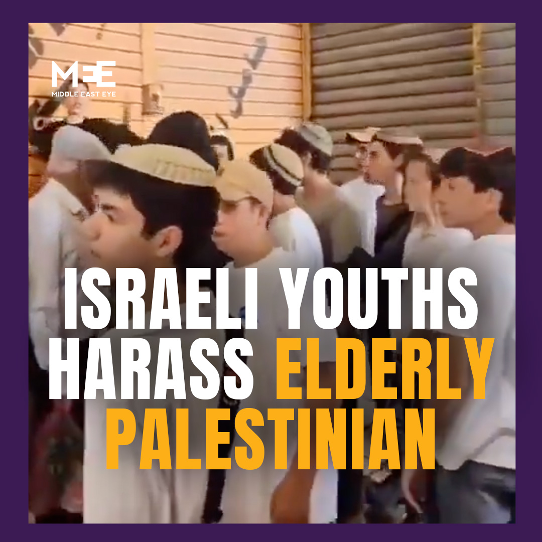 Footage showed a group of young Israeli boys appearing to surround an elderly Palestinian man in Jerusalem, shouting and attempting to reach him. It comes amid an uptick in violence and intimidation of Palestinians in the occupied West Bank and East Jerusalem.
