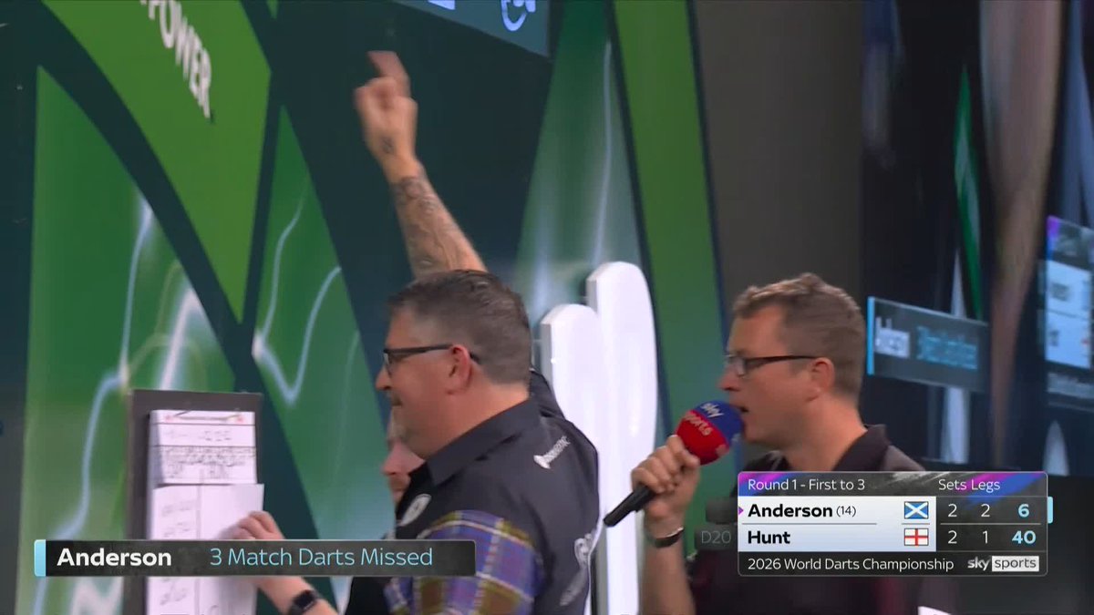 ANDERSON SNEAKS THROUGH! A winning return for Gary Anderson at the Palace, as The Flying Scotsman beats Adam Hunt 3-2! 📺 #WCDarts | R1