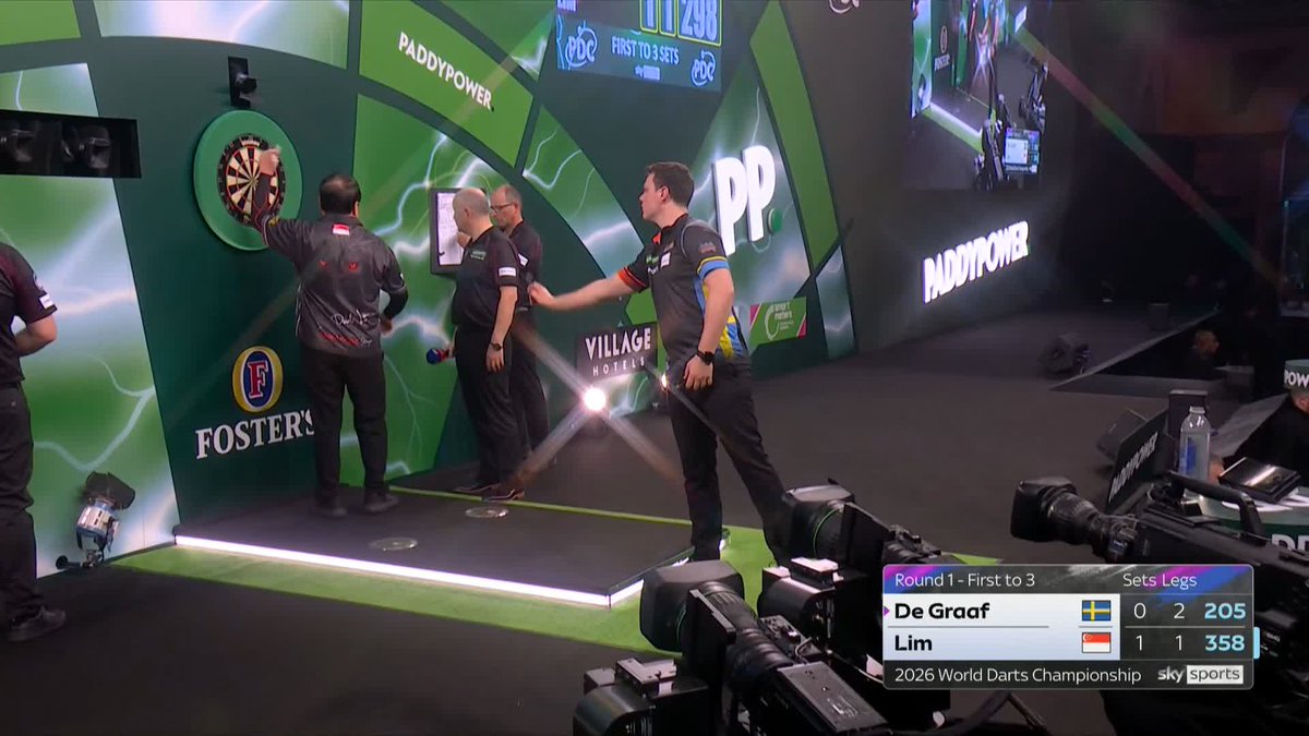 DE GRAAF LEVELS! Jeffrey De Graaf bites back as he takes set two 3-1. 📺 #WCDarts | R1