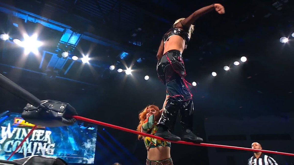 .JAMIE HAYTER is taking on the Sisters of Sin all by herself! Watch #AEWCollision on TNT & HBO Max