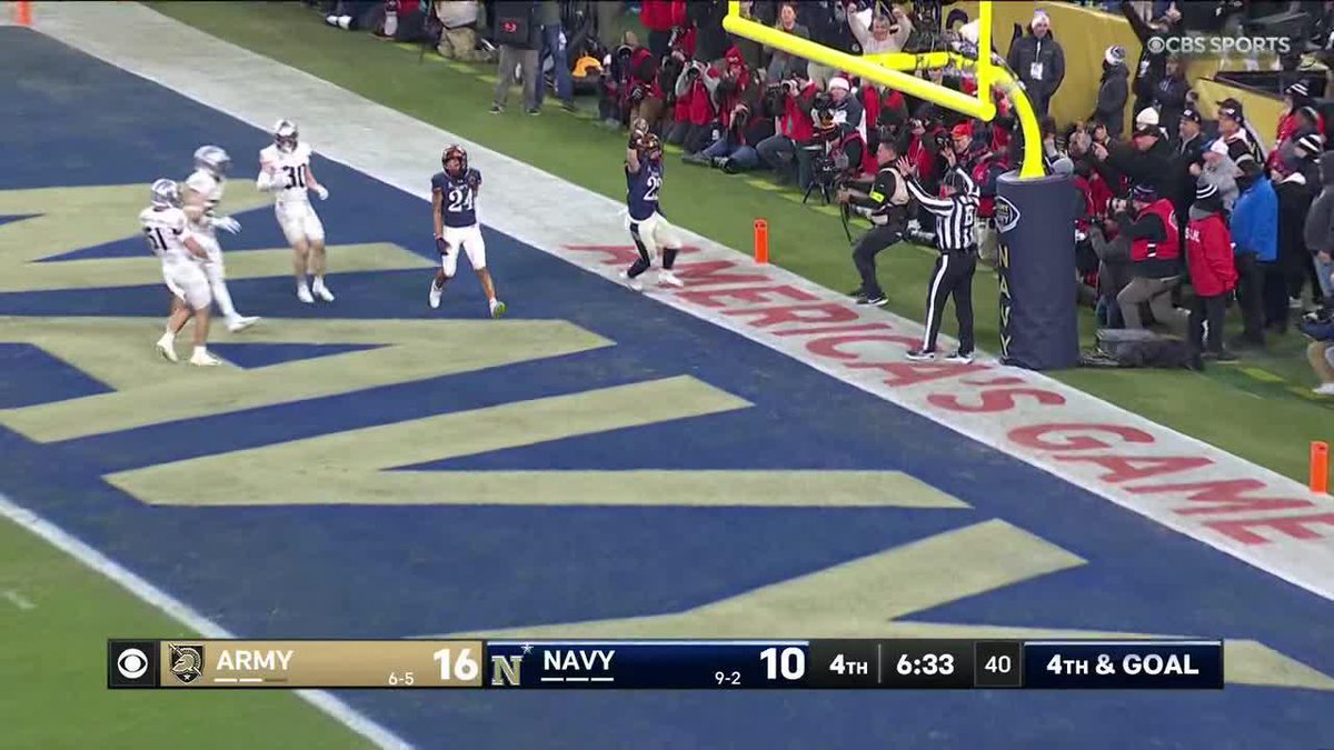 THE MIDSHIPMEN ON 4TH AND GOAL!
