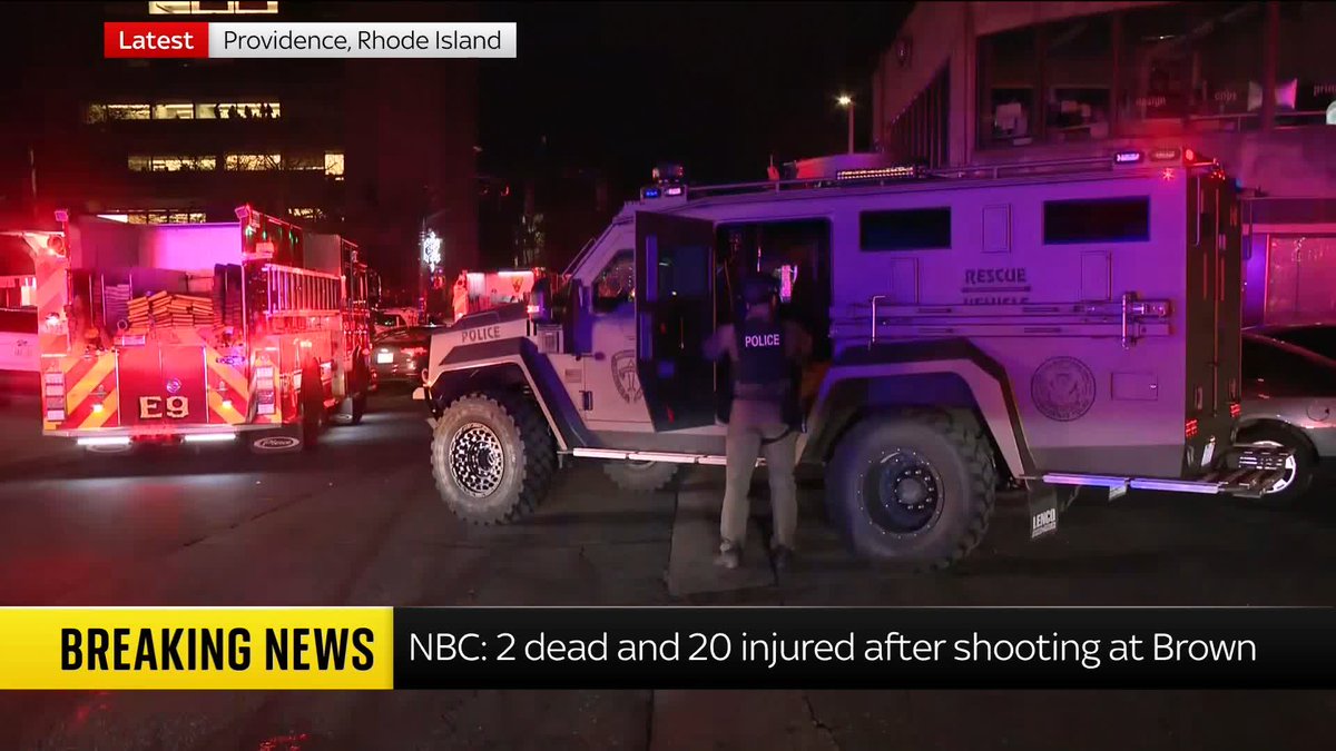 BREAKING: At least two people are believed to be dead after a shooting at Brown University in Rhode Island according to NBC. Police are urging people to take shelter or avoid the area. 📺 Sky 501 and YouTube