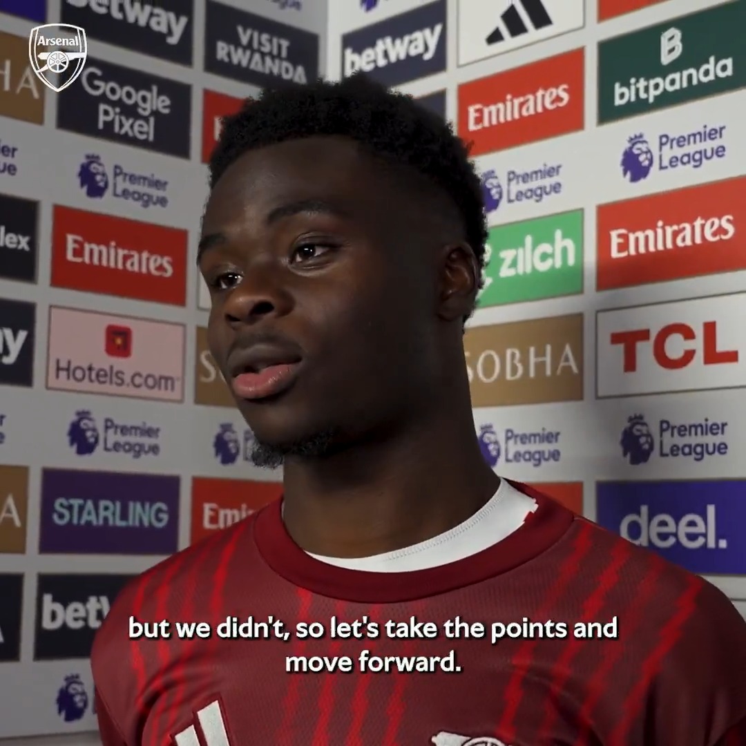 💬 "Let's take the points and move forward." Hear from Bukayo after our 2-1 win 👇