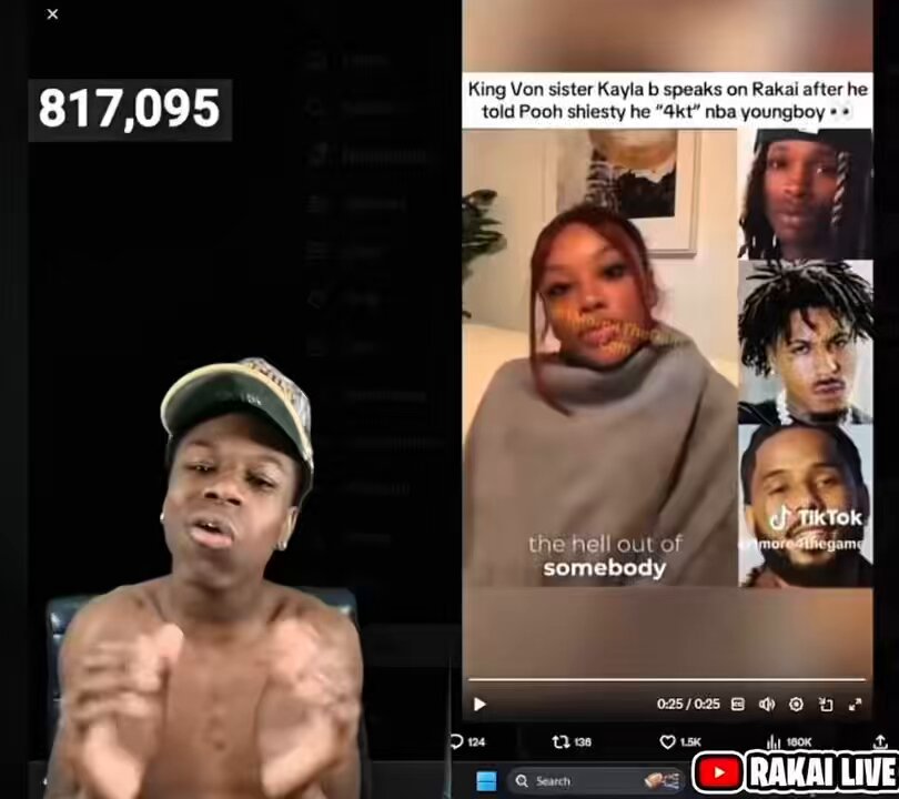 Rakai Apologizes and says “I’m a b**ch” to King Von’s Sister Kayla B on Stream After he said that he was “4kt”.. 😳👀 “To King Von’s sister Kayla B, I am very sorry if I made you offended” 😬