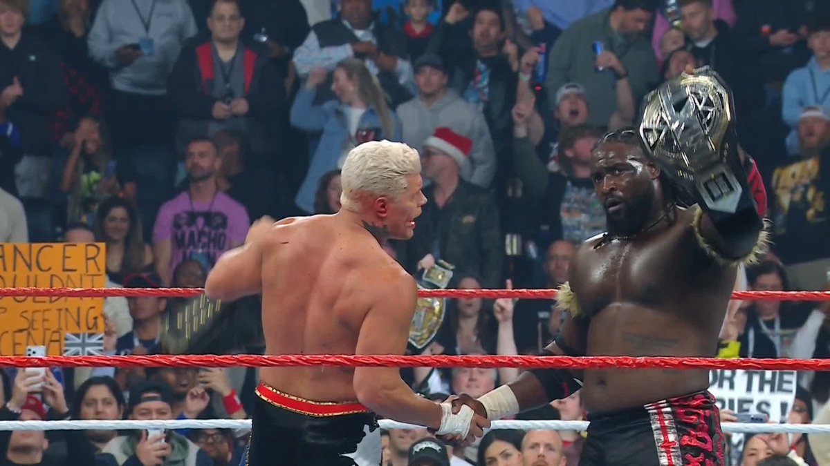 What a moment between Oba Femi and Cody Rhodes! 🙌 Oba Femi wwe