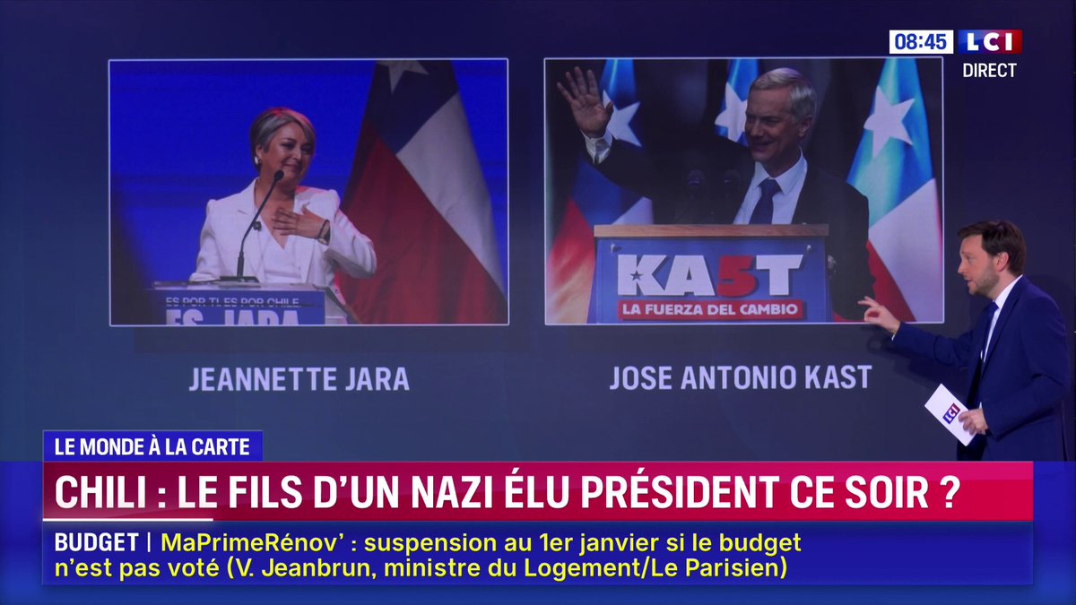 Chili : le fils d'un nazi élu président ce soir ? ▶️ Le monde à la carte avec Jordan Ollivier