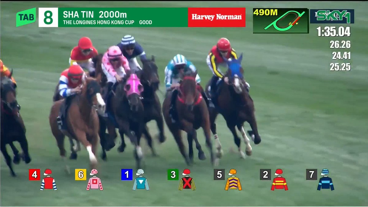 これが香港の英雄!前人未踏の“4連覇”を達成! 🇭🇰 2000mのG1・香港カップ。ジェームズ・マクドナルド騎手、7歳騸馬のロマンチックウォリアーが圧勝でG1・11勝目。同レース4連覇は史上初の大記録。 🇯🇵 ベラジオオペラは2着、ローシャムパークは5着。 #競馬 #香港カップ