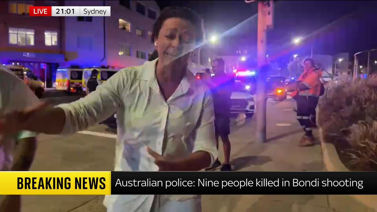 Nine people have been killed in the attack at Bondi Beach, Sky News understands. One of the gunmen is also dead. At least one child has been shot and 11 people have also been injured. Sky's Nicole Johnston reports from Sydney. ➡️ 📺 Sky 501 and YT