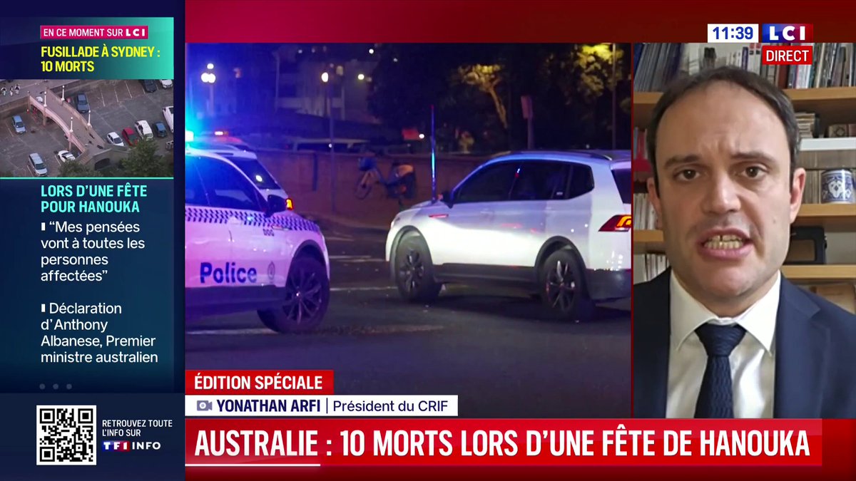 🔴 Fusillade en Australie : "Une attaque antisémite terroriste" affirme sur LCI Yonathan Arfi, Président du CRIF