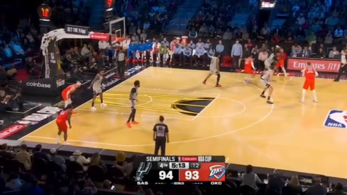 With the game on the line, Dylan Harper defended Gilgeous-Alexander clean, but as usual Shai kicked his feet towards Harper's then sold that foul like it came with a commission check. He even sent the Refs hunting for a flagrant- which of course they couldn't find. Plenty of replays, including one from the stands that makes it look even worse. #OKCvsSAS