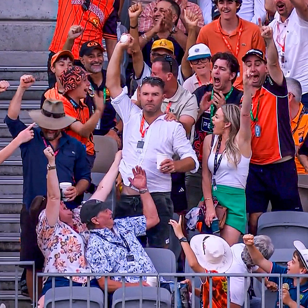 Textbook fan catch 👏