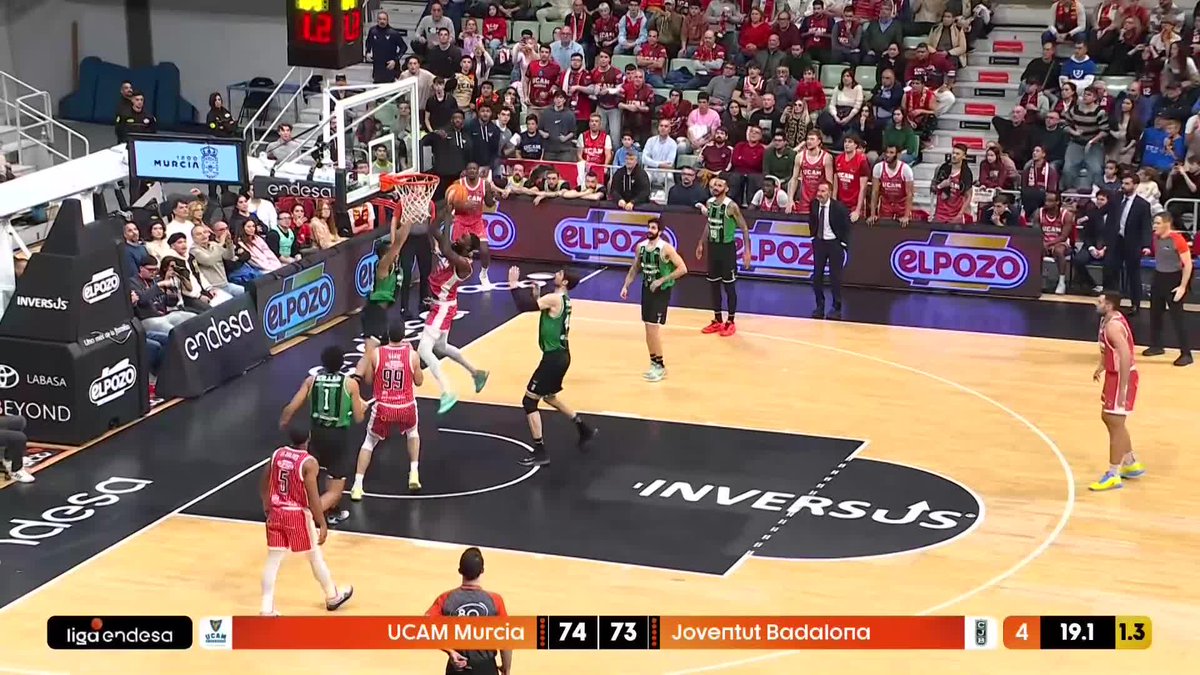 ¡QUÉ JUGADA, QUÉ CANASTA Y EN QUÉ MOMENTOOOOOO para acercar a UCAM Murcia a la victoria! Dylan Ennis 🤝 Howard Sant-Roos 📺 DAZN España | #LigaEndesa