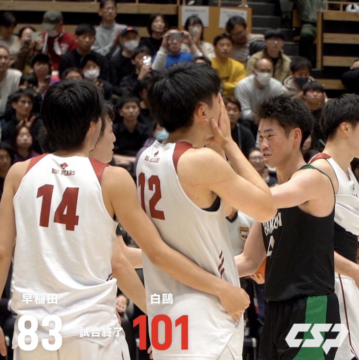 決勝で敗れ、涙を流す選手たち。 超攻撃的スタイルで旋風を巻き起こした今年の早稲田。 この悔しさを糧に、大学バスケにさらなる風を。 #インカレバスケ #大学バスケ
