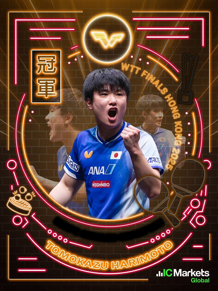 On the fourth try! 🏆 Tomokazu Harimoto crosses the threshold to become a #WTTFinals champion after being Finalist three consecutive seasons 👏 #WTTHongKong #TableTennis