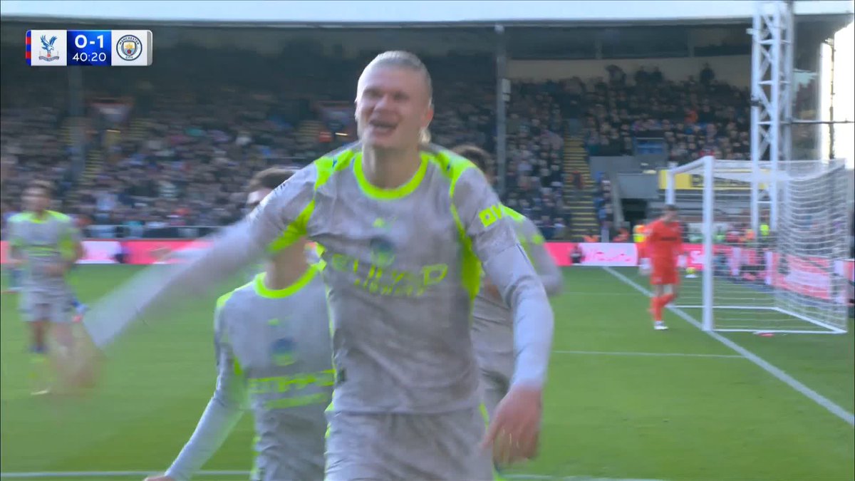 Inevitable! Erling Haaland heads home at Selhurst Park 🤖