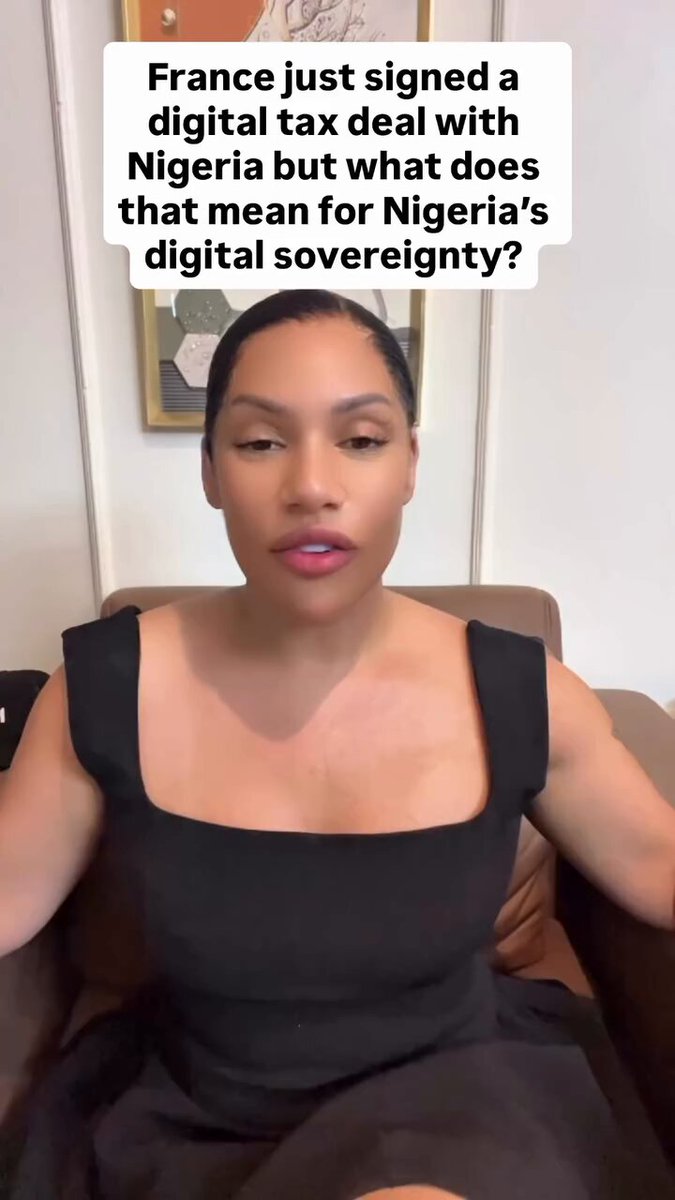 This lady clearly broke down the digital tax deal between FRANCE and NIGERIA, and what it means for Nigeria’s digital sovereignty. Some people are just shouting without understanding, so I broke it down for better understanding. IMAGINE YOU ARE IN NURSERY 2 😊 Nigeria has a big piggy bank where it keeps money collected from people and companies. That piggy bank belongs only to Nigeria. One day, Nigeria tells France: “Please teach us better ways to collect money, find people who hide money, and make sure big companies pay what they should.” France says: “Okay. We will teach, but we will not touch your piggy bank.” That teaching agreement is called an MoU. WHAT THIS MoU is NOT France is not taking Nigeria’s money. France is not controlling Nigeria’s tax office. France is not seeing everybody’s money. France is not changing Nigeria’s laws. Nigeria is still the boss of its money. WHAT “SHARING INFORMATION” MEANS Sometimes, a very big company hides money in another country. Nigeria can say: “France, please check this one company.” France checks only that one case, locks the message, and sends it back. Nobody is opening Nigeria’s whole book. WHY NIGERIA IS DOING THIS Some very big companies play hide-and-seek with money. This agreement helps Nigeria: Find hidden money. Make big companies pay. Get more money without adding new taxes. ABOUT FEAR AND SHOUTING Many countries do this: America and Mexico. UK and Nigeria. India and many countries. It is normal. SIMPLE ENDING Nigeria is learning, not selling itself. Nigeria is in charge, not controlled. The piggy bank stays at home.