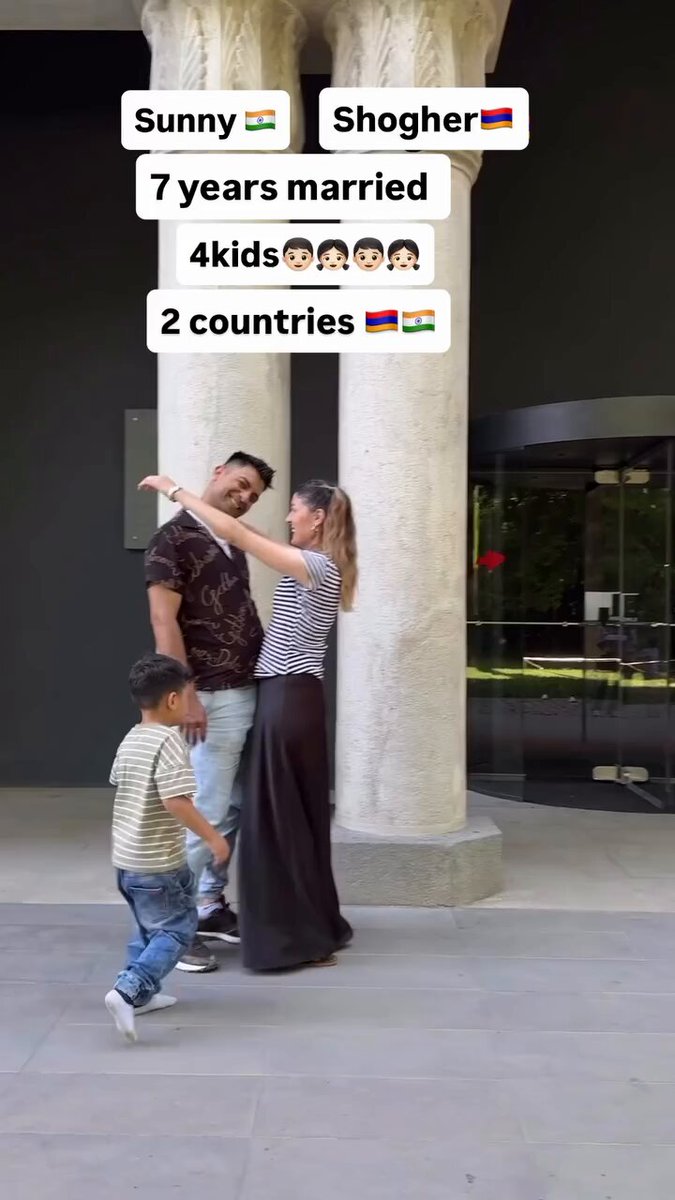 Handsome Indian man with his beautiful Armenian wife and four kids. They are very happy together. Marrying a woman who loves and respects you and having kids is the best thing to do.