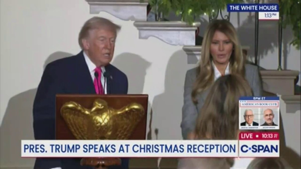 Trump: She's a great hostess. She hosts professionally everything and she's the best.. let's see, is she going to choke?