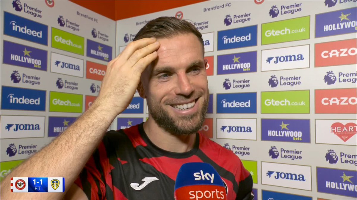 "It's got to be surely!" 😅 Jordan Henderson on scoring his first goal for Brentford!