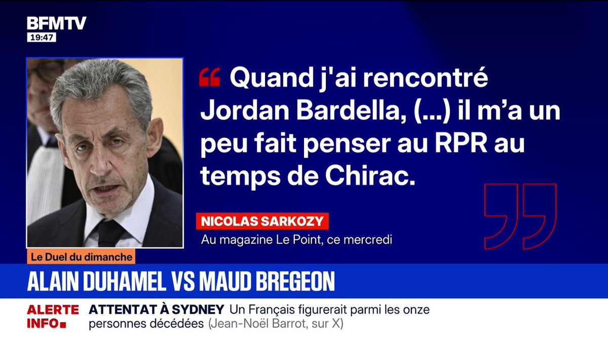 🗨️"Le Rassemblement national n'est pas devenu la droite" Maud Bregeon réagit aux propos de Nicolas Sarkozy dans son livre qui assure que Jordan Bardella lui fait penser à Jacques Chirac au temps du RPR