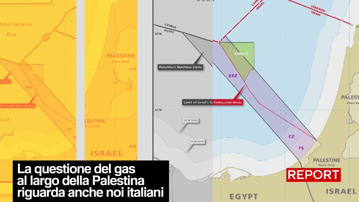 Gaza Marine è un giacimento di gas a 36km da Gaza. Il 62% ricade in acque rivendicate dalla Palestina. Nel 2023 Eni ottiene 6 licenze da Israele. Alla nostra richiesta, Eni dice: nessuna attività prevista nell’area. Nota integrale sul sito. Ora su Rai3