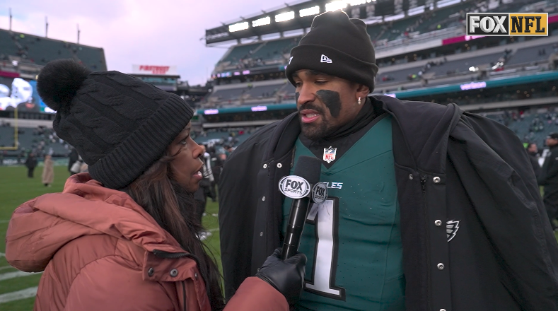 The Philadelphia Eagles losing streak is over. Jalen Hurts caught up with Pam Oliver after a 31-0 win over the Raiders.