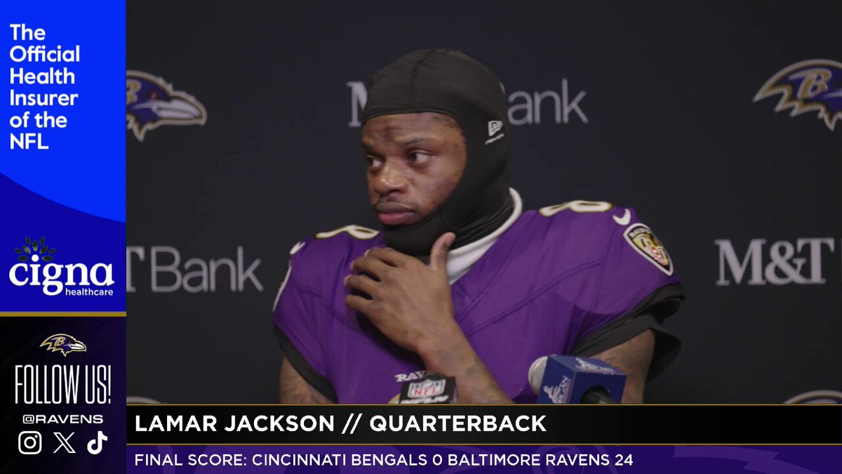QB Lamar Jackson with praise for the running game on a big day on the ground.