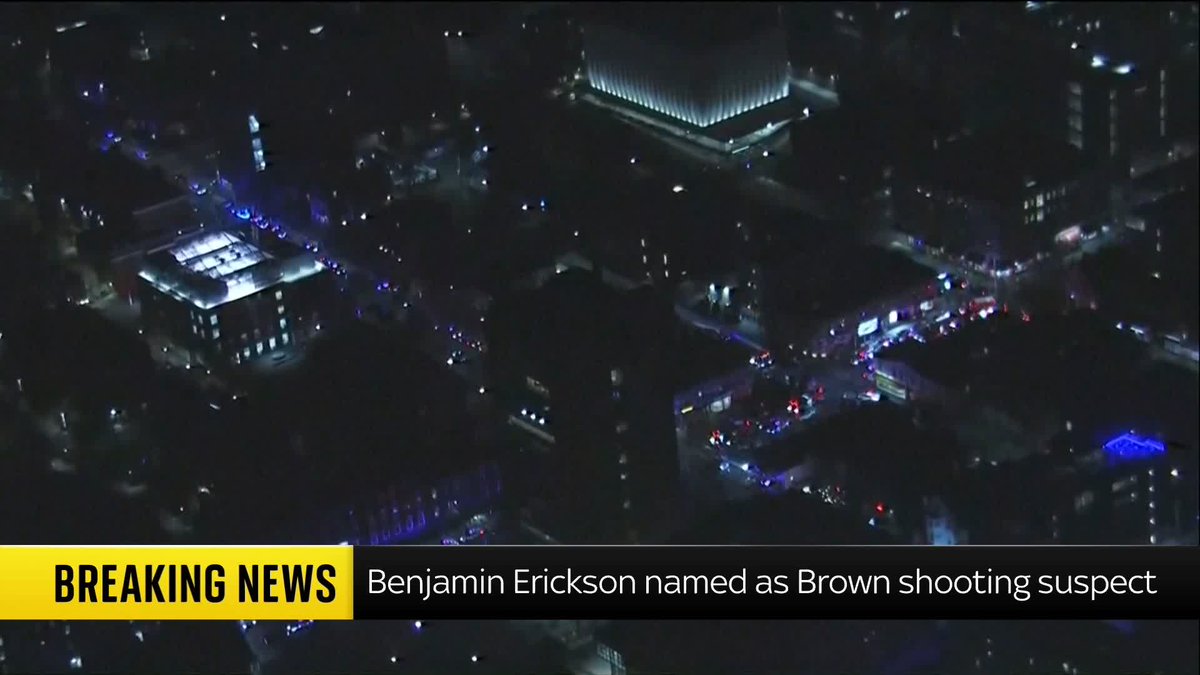BREAKING: Benjamin Erickson named as Brown University shooting suspect in police custody. Officials say they are investigating his mental health history - and a possible connection to the university. The attack left two dead and nine people wounded.