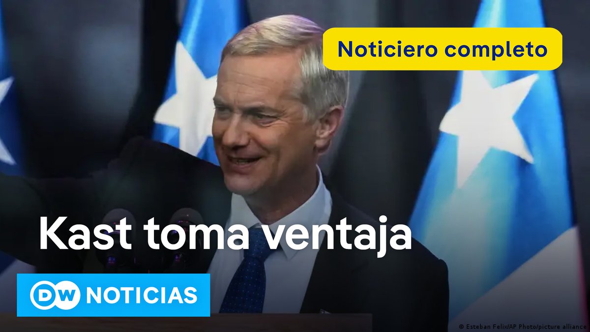 🔴 DW Noticias 14 de diciembre: Kast gana por 19 puntos a Jara en balotaje en Chile Los primeros resultados en Chile dan amplia ventaja a José Antonio Kast, quien lidera el escrutinio con una ventaja de 19 puntos respecto a Jeannette Jara, quien ya admitió su derrota. [Noticiero completo] /cvml