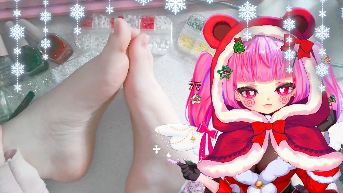 Christmas Toe Nail Painting FOOTCAM time wif dru! they will sleigh~