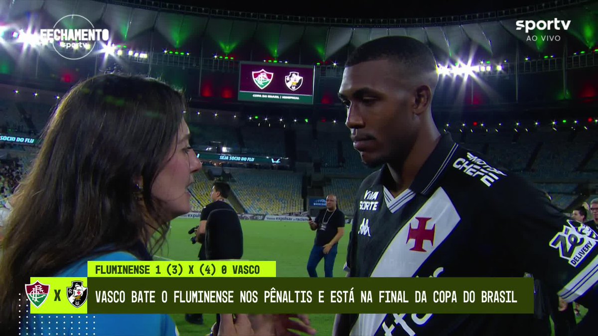 “Graças a Deus, estou podendo ajudar o meu time do coração. Estou aqui desde os meus 6 anos. A gente está há 25 anos sofrendo. Essa torcida merece ser feliz.” 🎙️ Rayan, após a classificação do Vasco para a final da Copa do Brasil. 🎥 sportv | ge