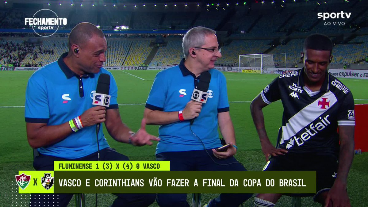 Robert Renan projetou a decisão da Copa do Brasil com o Corinhtians e afirmou que prefere São Januário para o jogo da volta. #futebol #Fluminense #Vasco #copadobrasil