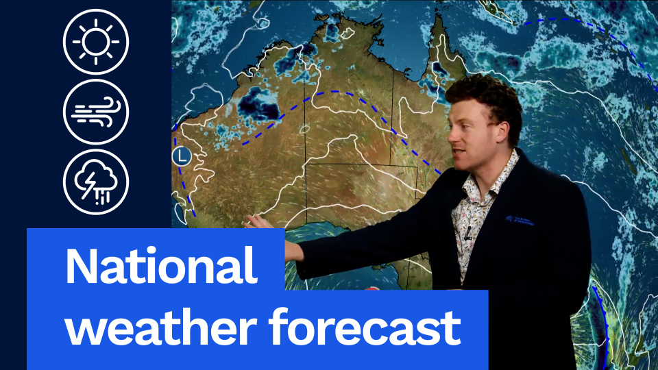 National Weather Forecast: Stormy weather for northern states, sunny in the south Video current: 1pm AEDT 15 December 2025 For the latest forecasts and warnings, go to or the BOM Weather app.