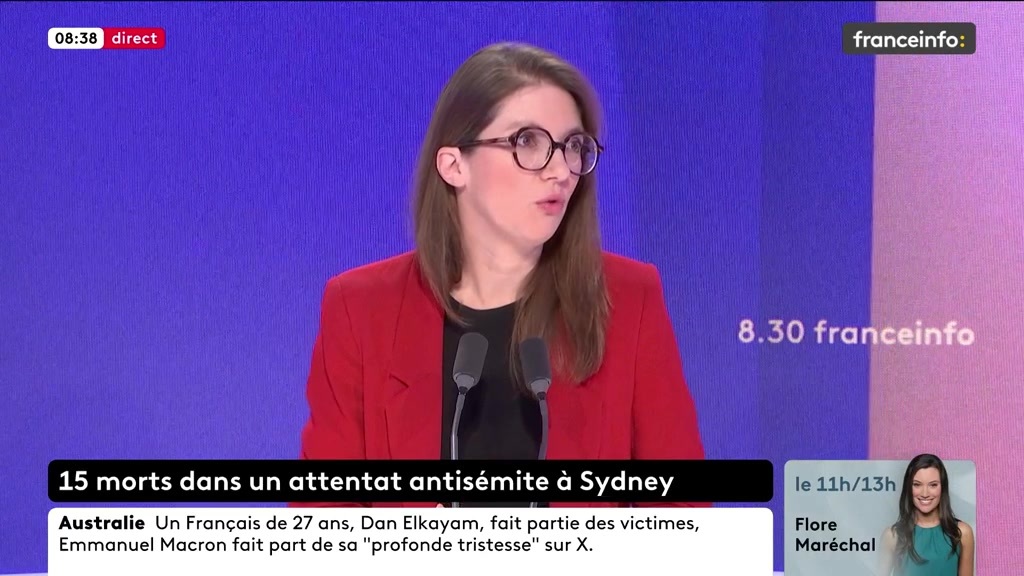 🔴 Attentat antisémite à Sydney ➡️ "[...] On a une petite fille de dix ans qui a été assassinée. Ils n'ont pas fait dans le détail, ils ont tué autant de Juifs qu'ils pouvaient tuer", dit Aurore Bergé