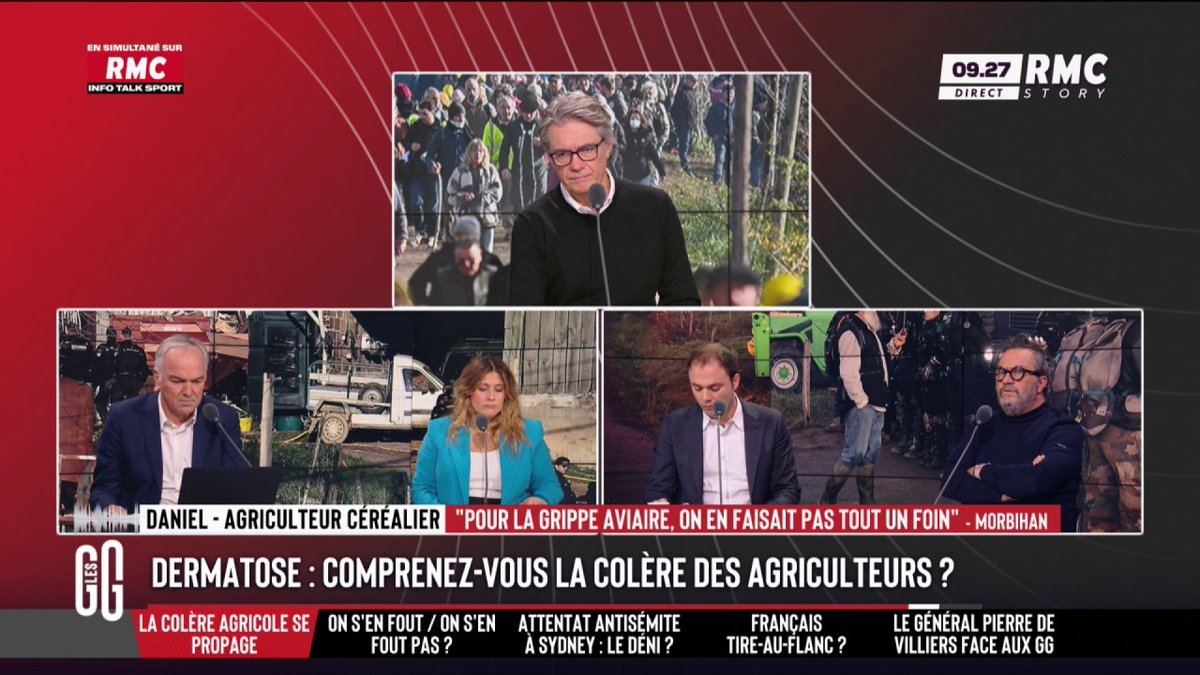 🚜 Dermatose : comprenez-vous la colère des agriculteurs ? 🗣️ Daniel, agriculteur : "le débat est sclérosé. Le temps d'incubation est de 4 à 8 jours : si vous n'abattez pas, la maladie peut se propager. Il faut être rationnel : la vaccination est une solution." #GGRMC