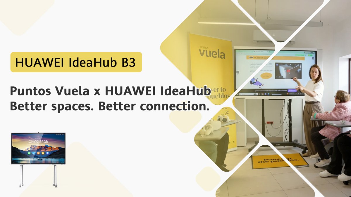 Better spaces. Better connection. Puntos Vuela brings HUAWEI #IdeaHub into its co-working hubs to elevate #Collaboration and enable smarter remote work for citizens. Watch the transformation unfold 👀🎥 Check our page for more: #SmartOffice #IntelligentCollaboration